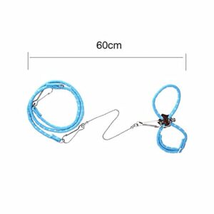 Adjustable Nylon Harness Vest and Leash Set for Pet Hamster Gerbil Rat Mouse Ferret Chinchilla Ferret Squirrel Small Animal Walking Toy(Blue)