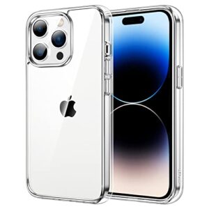 jetech case for iphone 14 pro 6.1-inch (not for iphone 14 pro max 6.7-inch), non-yellowing shockproof phone bumper cover, anti-scratch clear back (clear)