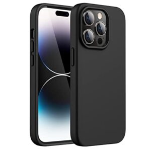 jetech silicone case for iphone 14 pro 6.1-inch (not for iphone 14 pro max 6.7-inch), silky-soft touch full-body protective phone case, shockproof cover with microfiber lining (black)