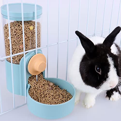 RUBYHOME Rabbit Hanging Automatic Food Dispenser, Small Animals Food Hanging Bowl for Crates & Cages Hanging Pet Cage Feeder for Cats Ferrets Rabbit Guinea Pigs