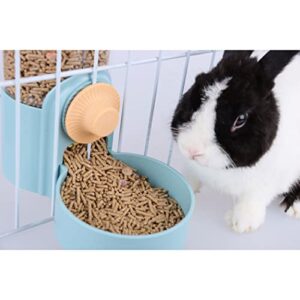 RUBYHOME Rabbit Hanging Automatic Food Dispenser, Small Animals Food Hanging Bowl for Crates & Cages Hanging Pet Cage Feeder for Cats Ferrets Rabbit Guinea Pigs
