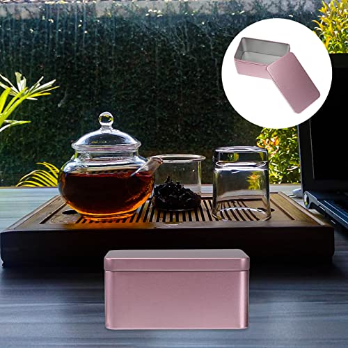 Zerodeko Metal Storage Box Metal Rectangular Empty Tin Box with Lid Mini Portable Box Containers Tea Leaf Container Food Storage Organizer for Candies Gifts Treasures Red Empty Hinged Tins