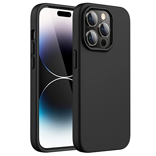 JETech Silicone Case for iPhone 14 Pro Max 6.7-Inch (NOT for iPhone 14 Pro 6.1-Inch), Silky-Soft Touch Full-Body Protective Phone Case, Shockproof Cover with Microfiber Lining (Black)