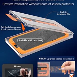 KU XIU Privacy Screen Protector Compatible with iPhone 14 Pro Max 6.7 Inch, 2 Pack Full Coverage Anti Spy Private Tempered Glass Film [2023 Dust-Free Install] 9H Hardness, Bubble Free, Case Friendly