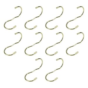 Pufguy S-Shape Hook Twist Design Bag Hanger Hooks Handbag Hanger Closet Rod Hook for Hanging Bag Purse Belt Hat Clothes Scarves Backpacks-10pcs(Gold)