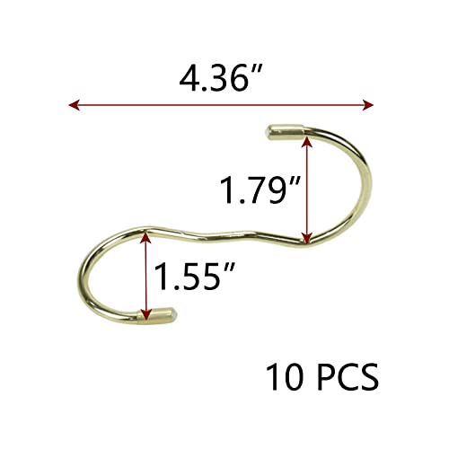 Pufguy S-Shape Hook Twist Design Bag Hanger Hooks Handbag Hanger Closet Rod Hook for Hanging Bag Purse Belt Hat Clothes Scarves Backpacks-10pcs(Gold)