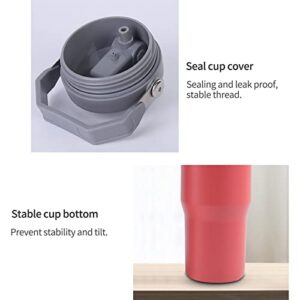 Stainless Steel Straw Cup, Vacuum Insulated Water Bottle for Home, Office or Car, Reusable Cup with Straw Leak Proof Flip Cap, Portable (powder cup grey lid20oz), Water Bottle, Thermos.