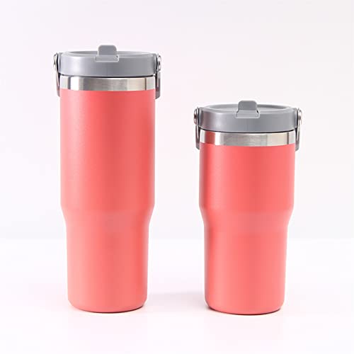 Stainless Steel Straw Cup, Vacuum Insulated Water Bottle for Home, Office or Car, Reusable Cup with Straw Leak Proof Flip Cap, Portable (powder cup grey lid20oz), Water Bottle, Thermos.