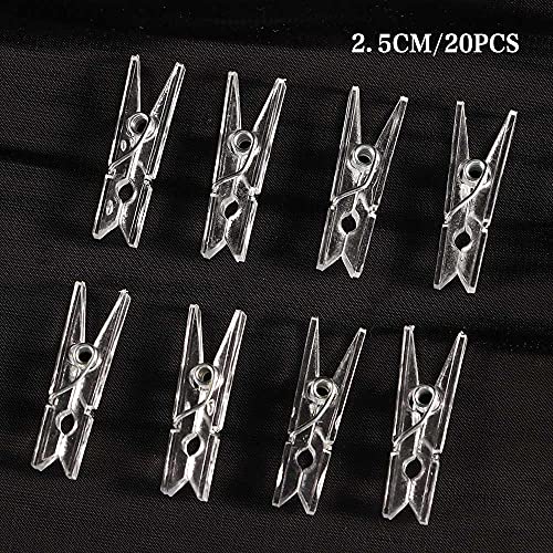 Houchu Clothespins for Towel Socks Wind-Proof Laundry Supplies Hanging Home Supplies Airer Clothesline Accessory Clothes Pegs(2.5cm 20pcs)