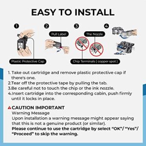 Penguin 67XL Ink Cartridge for HP Printers High Yield Work with HP 67 XL Deskjet 2755 2700 4155 2752 2723e 4133e Deskjet Plus 4152 Envy 6055 6052 Envy Pro 6458 6452 Printer 2 Black Combo Pack