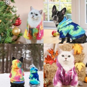 Mklhgty Tie Dye Dog Clothes Hoodie, Pet Winter Coat, Puppy Sweatshirts for Small Dogs Boy Girl