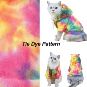 Mklhgty Tie Dye Dog Clothes Hoodie, Pet Winter Coat, Puppy Sweatshirts for Small Dogs Boy Girl