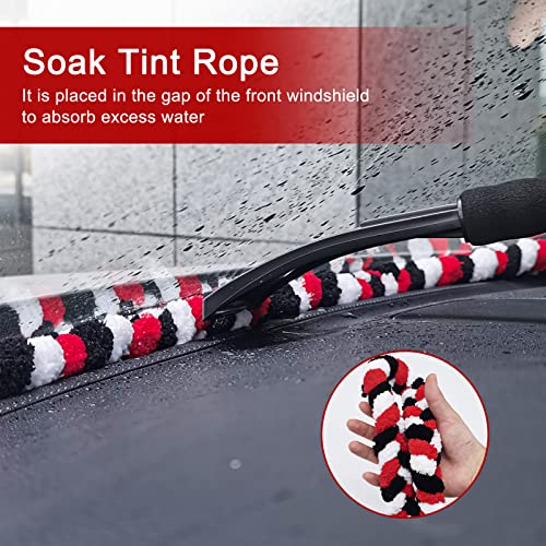 Miytsya 10 Ft Hand Braid Strand Soak Shield Rope for Car Window Tinting, Car Wash Windshield Glass Gap Absorbent Drying Rope 3 Meters Microfiber Water Absorbed Tool