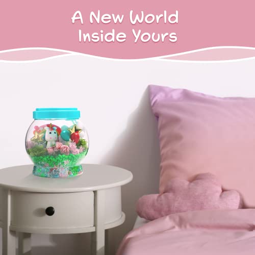 Unicorn Jewelry Box for Girls and DIY Light Up Unicorn Terrarium Kit for Kids