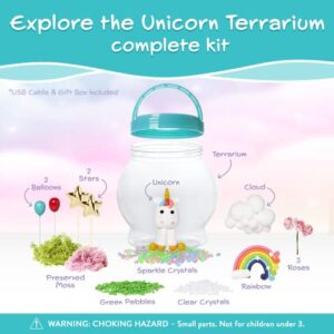 Unicorn Jewelry Box for Girls and DIY Light Up Unicorn Terrarium Kit for Kids