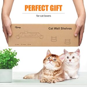 Toozey Cat Wall Shelves, Wall Mounted Cat Furniture with XXL Cat Hammock and 2 Cat Climbing Steps, Cat Shelves and Perches for Cats Playing, Sleeping, and Lounging