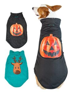 dog halloween costumes for large medium small dogs, reversible waterproof dog clothes for christmas, cold weather coat windproof, anxiety dog vest for outdoor winter