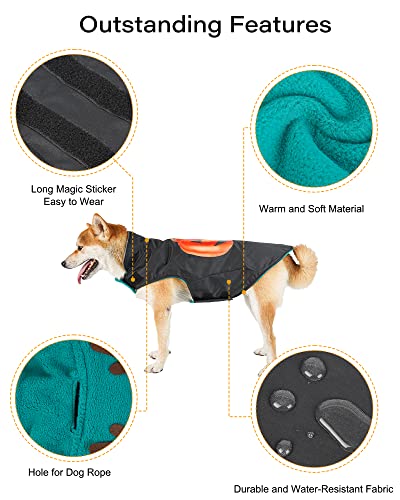 Dog Halloween Costumes for Large Medium Small Dogs, Reversible Waterproof Dog Clothes for Christmas, Cold Weather Coat Windproof, Anxiety Dog Vest for Outdoor Winter