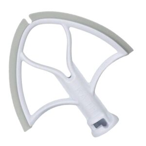 4.5-5 quart flex edge beater for kitchenaid tilt-head stand mixer,upgraded wing shape flat beater with flex edge bowl scraper (flex edge beater grey)