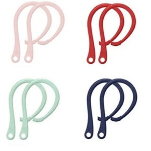 JNSA Ear Hook Compatible with Air Pods 3/2 / 1，AirPod Pro,4 Pairs Ear Hook Anti-Slip Comfortable Fit Sports Earhooks Accessories Pink/Red/Blue/Green PRBG