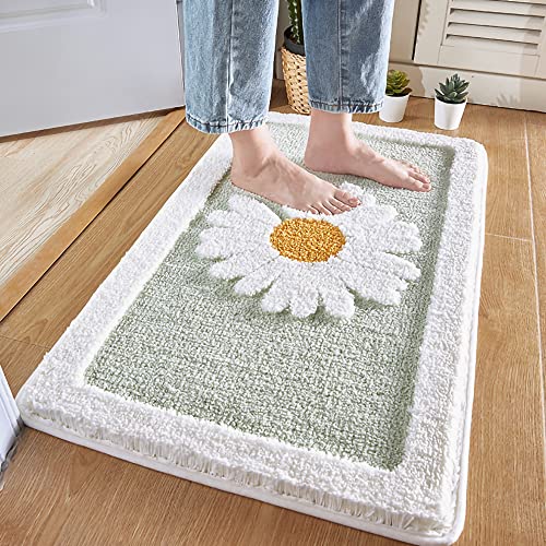 Vodiver Bathroom Rugs Mat 32x20 Inch, Green Bath Mats for Bathroom Non Slip, Ultra Soft Washable Cute and Super Absorbent Bath Rugs for Tub, Shower (20x32, Mint Green)