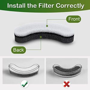 Cat Water Fountain Filter,Arc-Shaped Sponge Activated Carbon Cat Fountain Filter Replacement Filter Compatible WF050 & WF100 Automatic Pet Water Fountain(6 Pack)