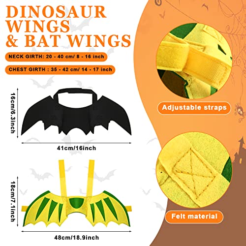 Halloween 6 Pieces Pet Costume Dogs Cat Outfits Vampire Bat Pumpkin Cloak Wings Dinosaur Dragon Wings Devil Hat Vampire Clothes Kitten Small Puppy Outfit for Halloween Party Pet Cosplay