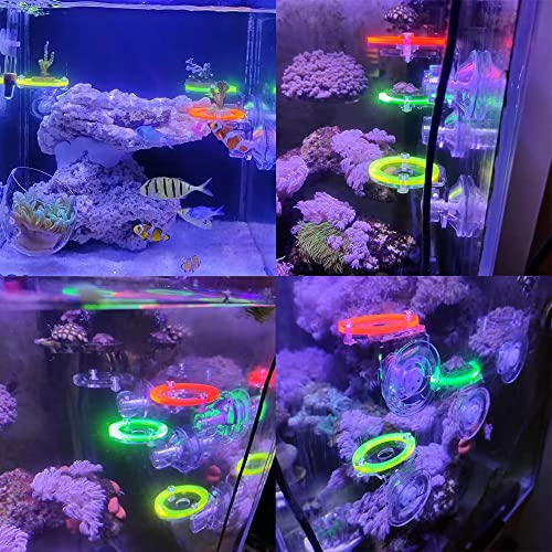 Coral Frag Holder Acrylic Coral Rack with Powerful Suction Cup Suitable for Household Fish Tanks (4pcs Fluorescent Four-Color Single-Hole Acrylic Stand)