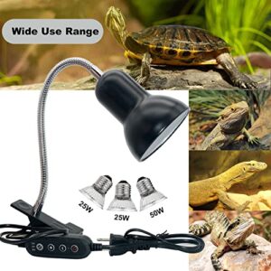 VARMHUS Turtle Heat Lamp,Reptile Heat Lamp with Timer,25/50W UVA UVB Reptile Light Bulb for Lizard Turtle Snake Reptiles&Amphibians &Small Animals