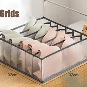 2Packs Wardrobe Clothes Organizer, Small Underwear Organizer, Drawers Organizer for Clothes(6 Grids)