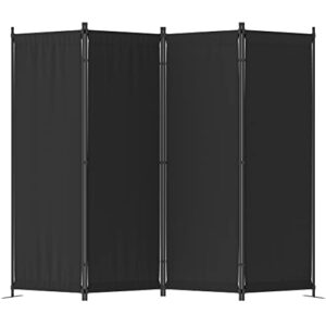 morngardo room divider folding privacy screens 4 panel partitions 88" dividers portable separating for home office bedroom dorm decor (black)