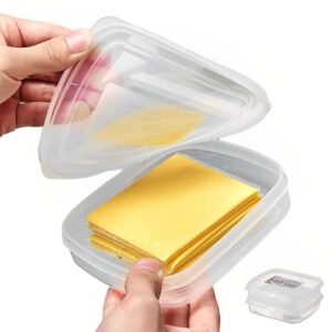 wonliq 2 pack-plastic cheese storage containers with lids airtight keeps cheese fresh and delicious cheese container for fridge bpa free