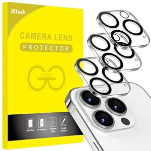 jetech camera lens protector for iphone 14 pro 6.1-inch and iphone 14 pro max 6.7-inch, 9h tempered glass, anti-scratch, case friendly, does not affect night shots, hd clear, 3-pack