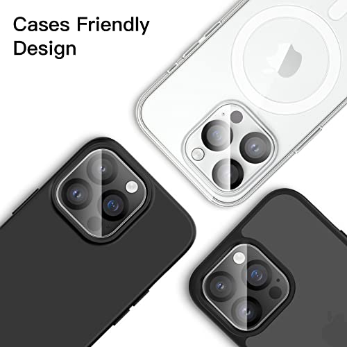 JETech Camera Lens Protector for iPhone 14 Pro 6.1-Inch and iPhone 14 Pro Max 6.7-Inch, 9H Tempered Glass, Anti-Scratch, Case Friendly, Does Not Affect Night Shots, HD Clear, 3-Pack