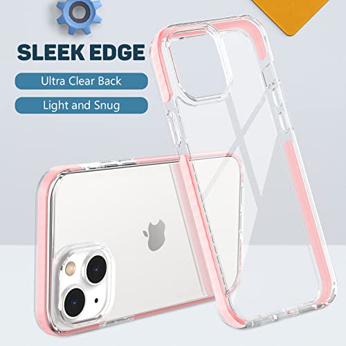 MATEPROX Compatible with iPhone 14 case Clear Thin Slim Crystal Transparent Cover Shockproof Bumper Case for iPhone 14 6.1" 2022(Pink)