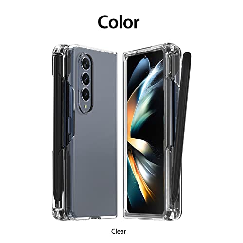 araree NUKIN P S-Pen Slot with Dual Material Protective Cover Compatible with Samsung Galaxy Z Fold 4 5G(2022) Clear Transparent Polycarbonate and TPU Lightweight Case