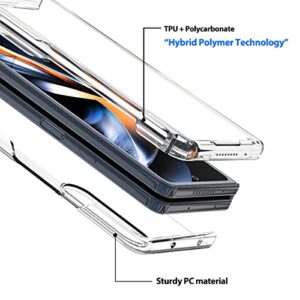 araree NUKIN P S-Pen Slot with Dual Material Protective Cover Compatible with Samsung Galaxy Z Fold 4 5G(2022) Clear Transparent Polycarbonate and TPU Lightweight Case