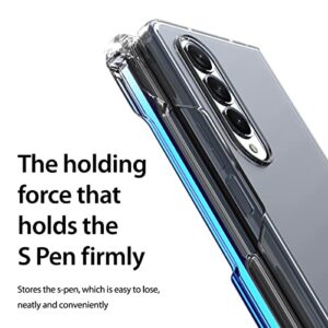 araree NUKIN P S-Pen Slot with Dual Material Protective Cover Compatible with Samsung Galaxy Z Fold 4 5G(2022) Clear Transparent Polycarbonate and TPU Lightweight Case