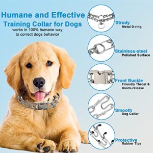 No Pull Dog Collar Adjustable Quick Release Dog Training Collar with Rubber Tip with Quick Release Buckle for Small Medium Large Dogs