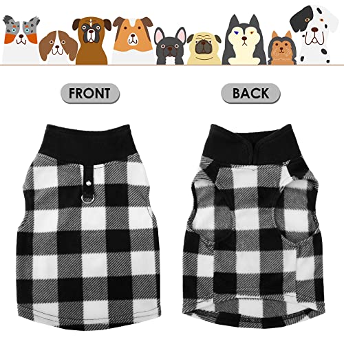9 Pieces Polar Fleece Dog Sweater Soft Fleece Vest with Leash Ring Plaid Warm Winter Pet Clothes Dog Pullover Jacket for Dogs Cats Winter Chihuahua Pet Indoor Outdoor Use (L)