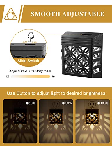 DORESshop Plug in Night Lights [2 Pack], Night Lights, Night Lights Plug Into Wall, Dusk to Dawn Sensor, Adjustable Brightness, Decorative Nightlight for Bathroom, Hallway, Stairway, Soft White