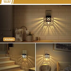 DORESshop Plug in Night Lights [2 Pack], Night Lights, Night Lights Plug Into Wall, Dusk to Dawn Sensor, Adjustable Brightness, Decorative Nightlight for Bathroom, Hallway, Stairway, Soft White