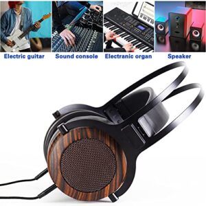 lotorasia Wired Over Ear Headphones, Studio Headset Music Recording 50mm Drivers 3.5mm/6.35mm Audio Jack for Guitar amp Recording and Music Audiophile（Non Solid Wood）