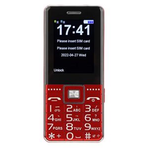 ashata big button mobile phone for elderly, upgraded gsm unlocked senior cell phone with sos emergency button and torch, dual card dual standby, loud voice, 6800mah battery(red)