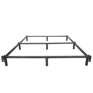 new jeto metal bed frame - sturdy platform bed frame heavy duty non-slip bed frame black queen bed frame 9 leg support easy to assemble，suitable for without taking up space and easy to move