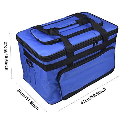 Art Supplies Organizer Bag Art Craft Tool Storage Tote Bag Art Supplies Carrying Bag Case Artist Travel Carrier Bag Paint Box Large Capacity，dark blue，18.5x11.8x10.6inch(47x30x27cm) (STMEUBO015)