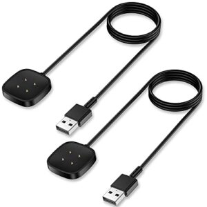 mixblu replacement charger cable for fitbit versa 4/sense 2/versa 3/sense smartwatch (2 pack/3.3ft)