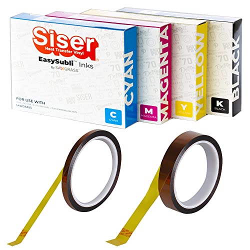 Sawgrass Easysubli CMYK Ink Set SG500 & SG1000 with Bonus 2 Rolls of ProSub Heat Resistant Tape