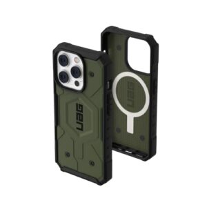 urban armor gear uag designed for iphone 14 pro case green olive 6.1" pathfinder built-in magnet compatible with magsafe charging slim lightweight shockproof dropproof rugged protective cover