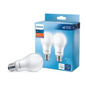 Philips LED Basic Frosted Non-Dimmable A19 Light Bulb - EyeComfort Technology - 800 Lumen - Soft White (2700K) - 10W=60W - E26 Base - Indoor - 4-Pack